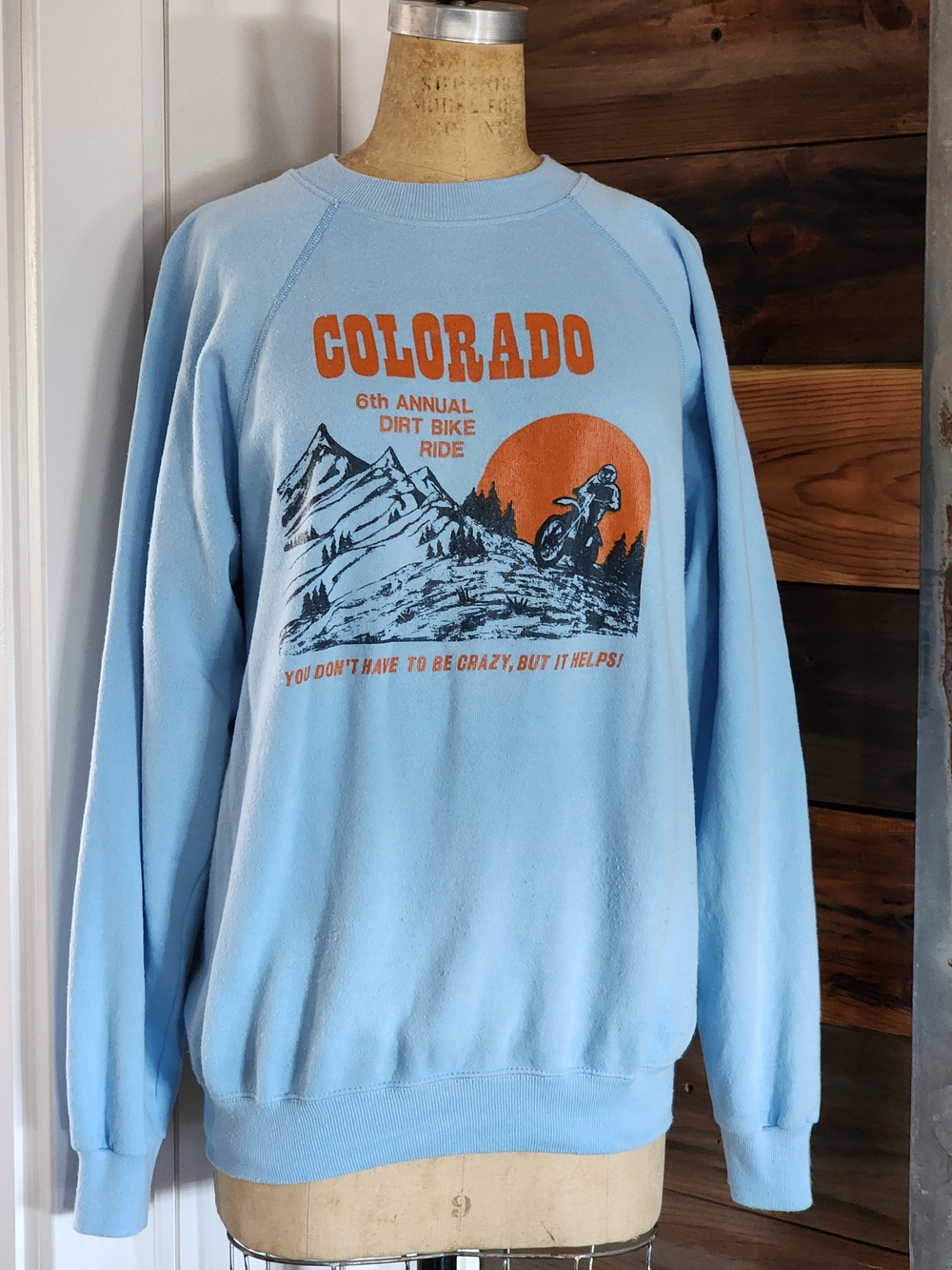 Vintage 80's Colorado 6th Annual Dirt Bike Ride Crewneck Sweatshirt